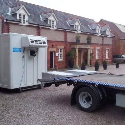 Frostbite Refrigeration trailer connected to a standard 240v mains power supply on-site