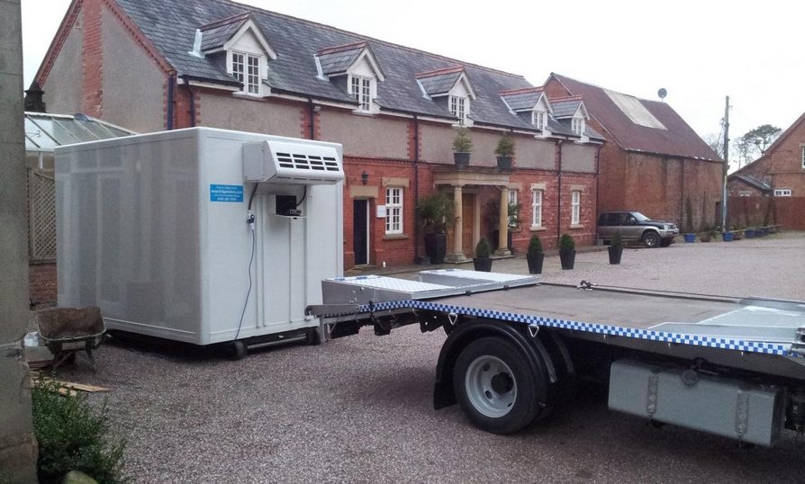 Frostbite Refrigeration trailer connected to a standard 240v mains power supply on-site
