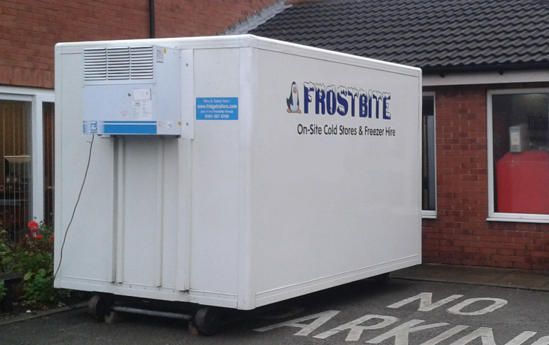 On-site cold store and freezer hire unit by Frostbite-refrigeration in Warrington