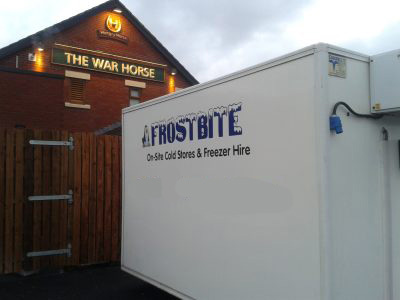 Emergency fridge trailer hire for a pub in Manchester by Frostbite Refrigeration