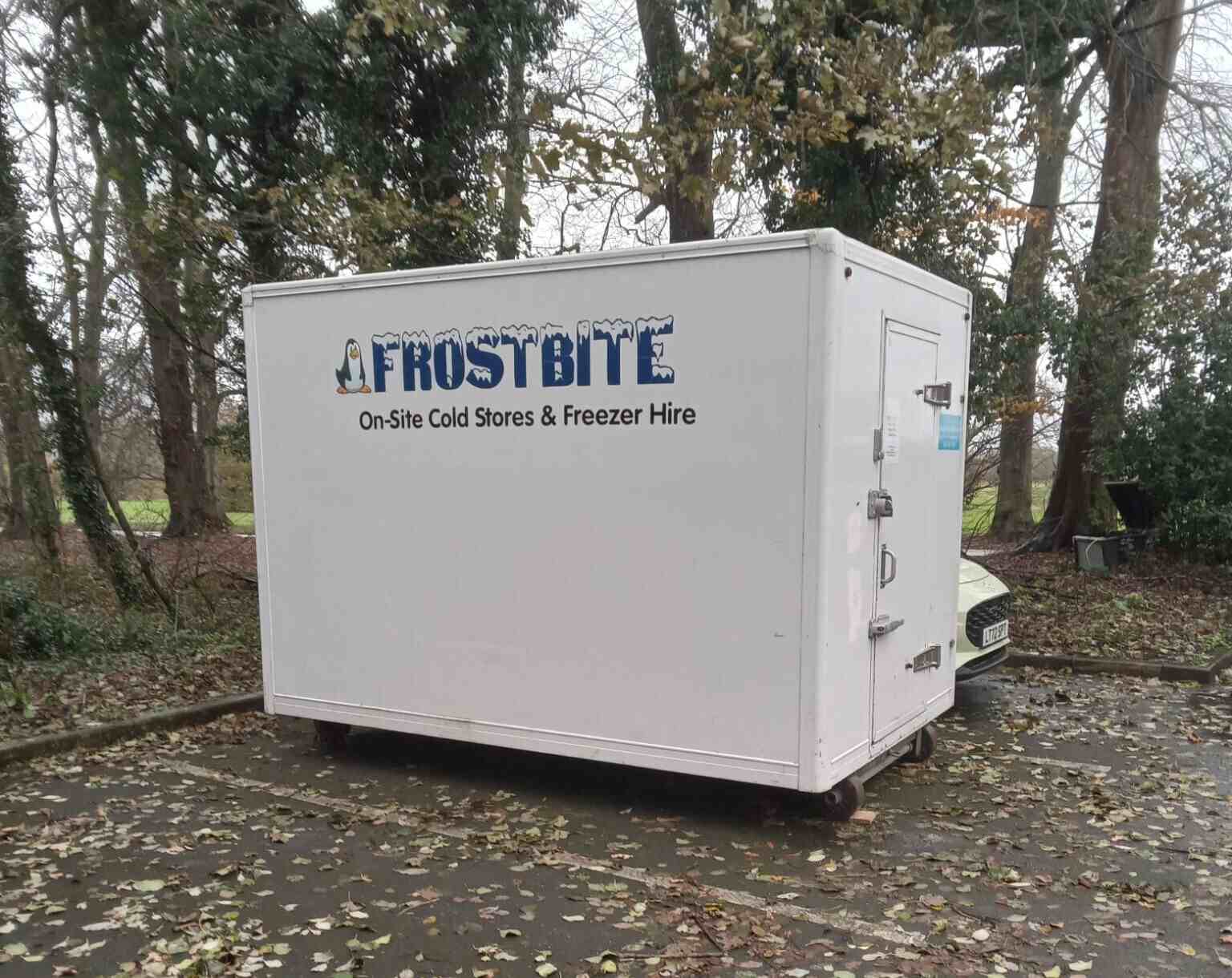 Frostbite Refrigeration trailer parked outside a traditional North West farm shop