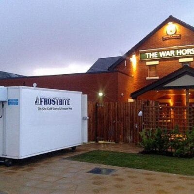 A professional fridge trailer hire North West unit supporting a craft brewery taproom event in Manchester.