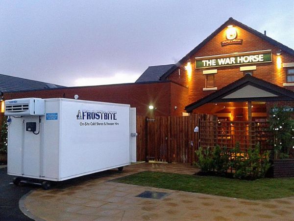 A professional fridge trailer hire North West unit supporting a craft brewery taproom event in Manchester.