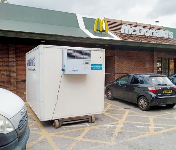 A Frostbite Refrigeration emergency freezer trailer being deployed to a North West business following a major system failure.