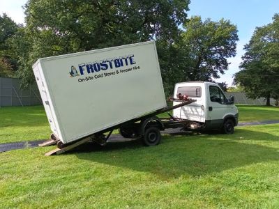 Technical site map showing the integration of Frostbite Refrigeration trailers into a large-scale event kitchen in the North West.