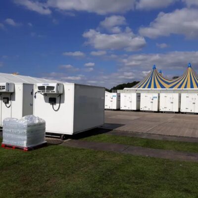 Frostbite Refrigeration trailers providing temperature-controlled storage at a major outdoor food festival