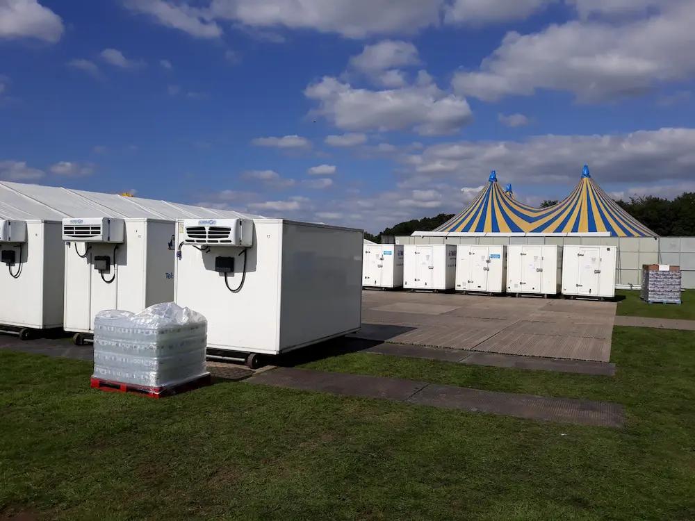 Frostbite Refrigeration trailers providing temperature-controlled storage at a major outdoor food festival