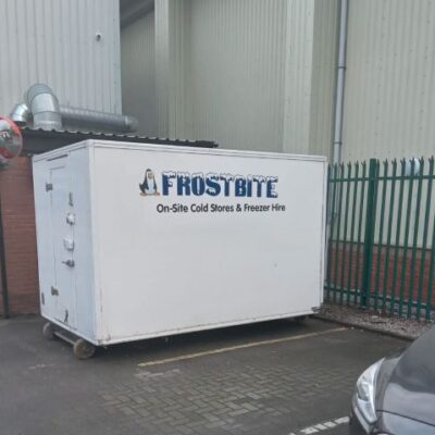 A heavy-duty Frostbite Refrigeration freezer trailer providing overflow storage for an artisanal ice cream factory.