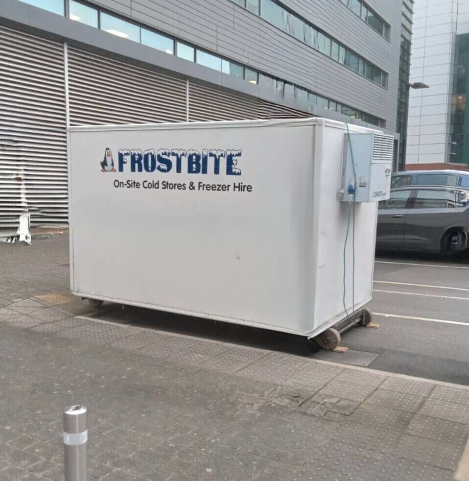 Frostbite Refrigeration trailer set up at a school site for summer event catering