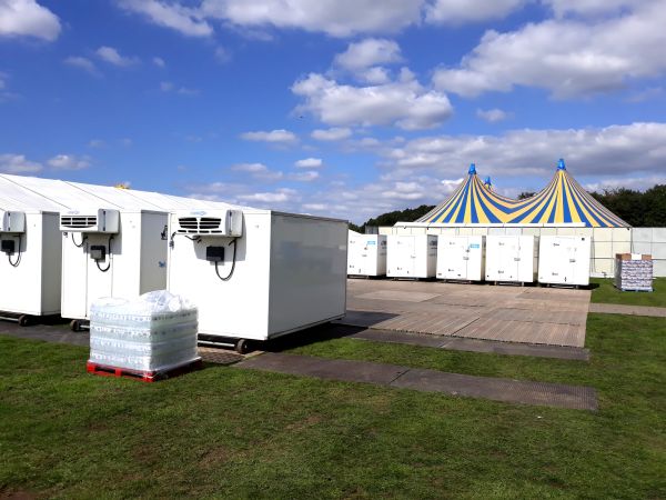 A Frostbite Refrigeration trailer supporting a large outdoor sports tournament in the North West with chilled drinks and catering storage.