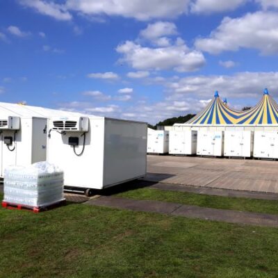A fleet of Frostbite Refrigeration units providing professional fridge trailer hire North West for various industries.