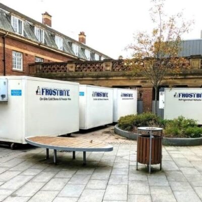 A Frostbite Refrigeration trailer supporting a university graduation event in the North West with chilled catering storage.