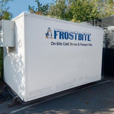 A Frostbite Refrigeration trailer parked at a luxury North West wedding venue to provide extra cold storage for a summer reception.