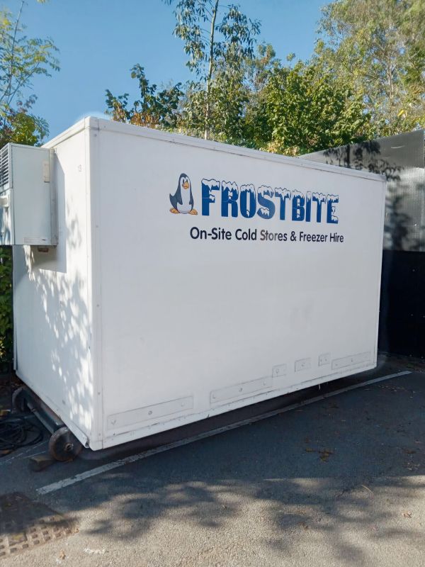 A Frostbite Refrigeration trailer parked at a luxury North West wedding venue to provide extra cold storage for a summer reception.