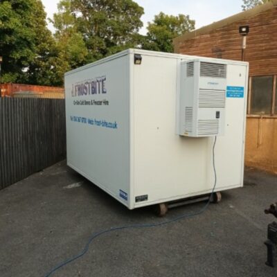 Frostbite Refrigeration emergency mobile fridge unit being deployed for a commercial breakdown in Warrington.